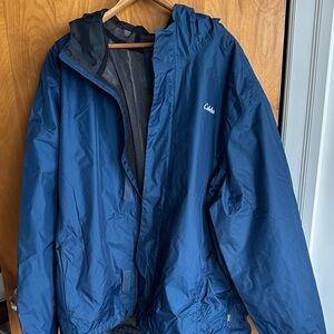 Cabela's Men's Royal Blue Hooded Rain Jacket